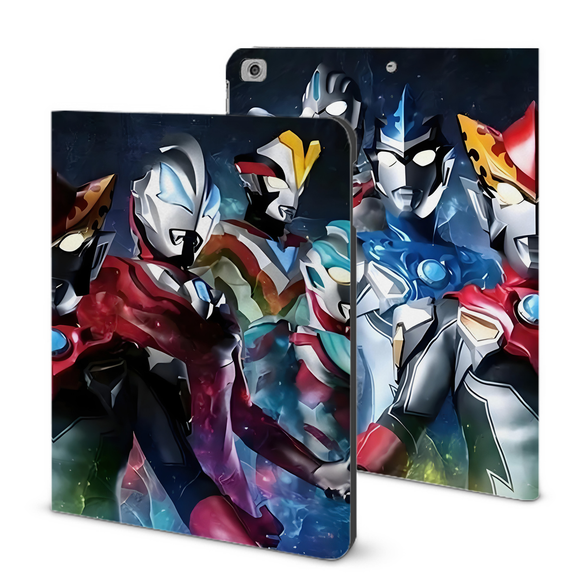 （画像用） ウルトラマン Ultraman IPad ケース ブック型 PUレザー TPU 耐衝撃 軽量 薄型 ペン収納なし 全面保護 IPad 各モデル対応
